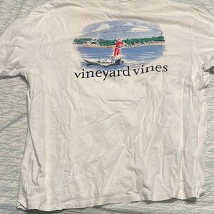 Vineyard Vines White Tee with Scenic Graphic